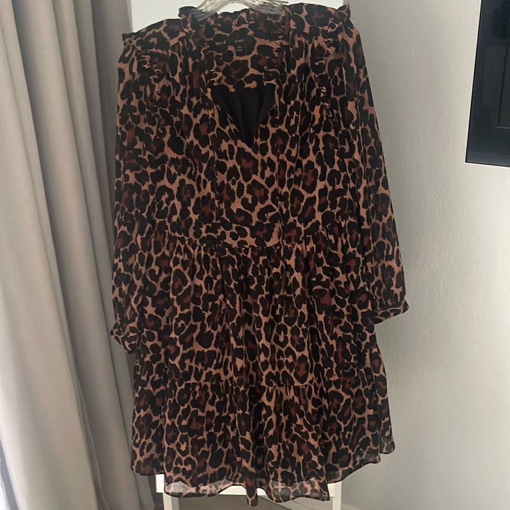 Xs J. Crew animal print dress- like new